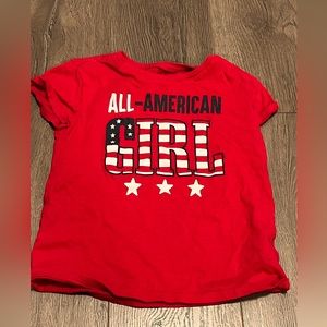 All American Girl Sz Small 5/6 Girl’s Top T-Shirt Short Sleeve Patriotic Shirt